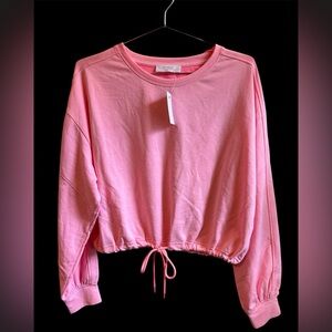 Elodie Pink Cropped Sweatshirt